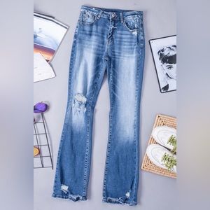 Angie Distressed Boot Cut Jeans